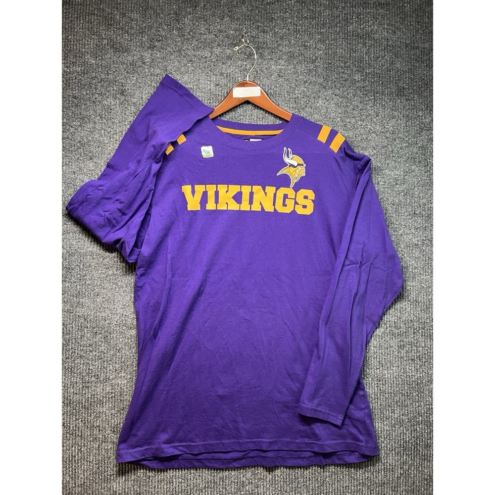 Minnesota Vikings Long Sleeve Purple Logo Print T Shirt Size XL NWOT‎